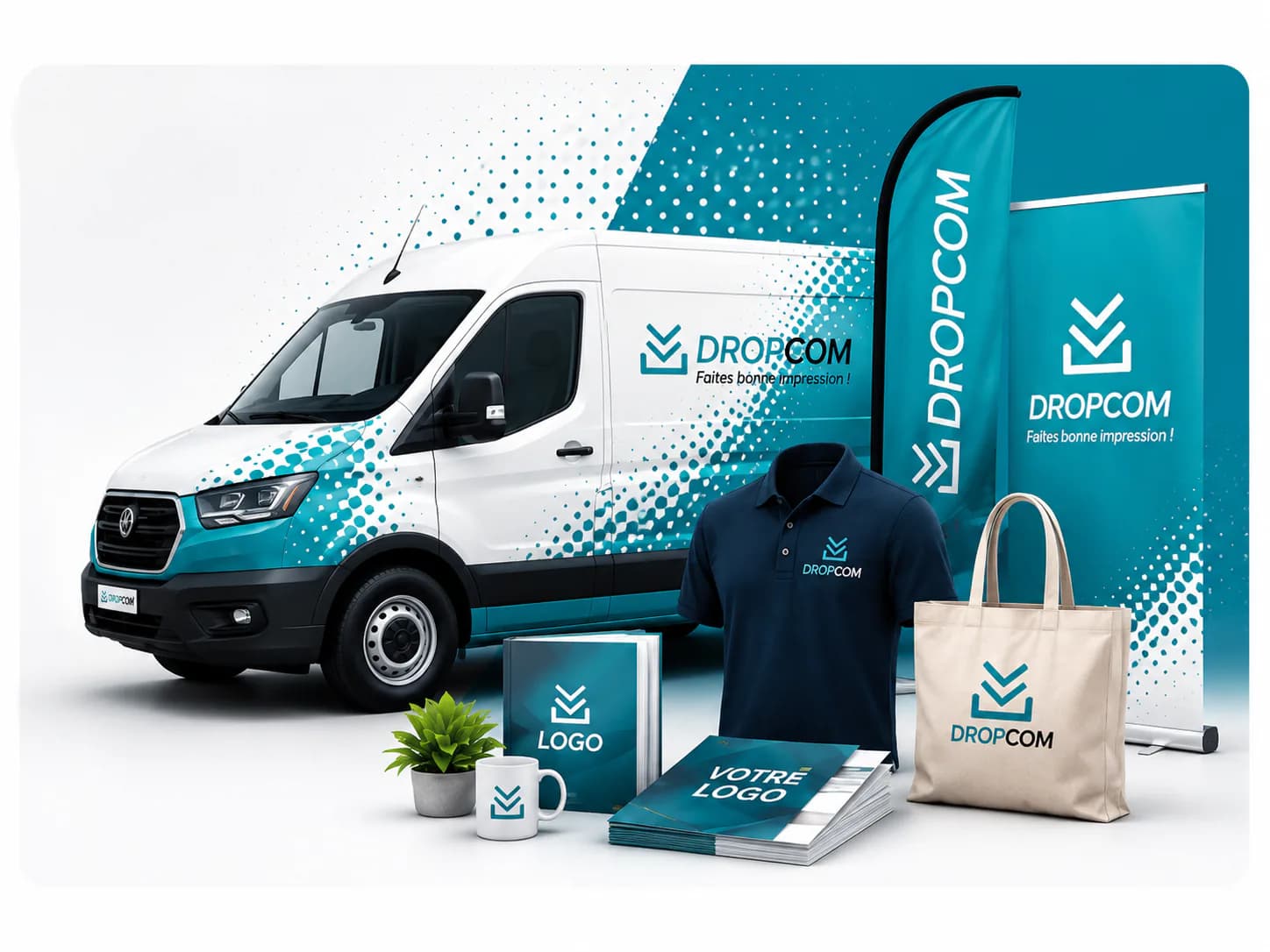 Véhicule, textiles et goodies personnalisés Dropcom